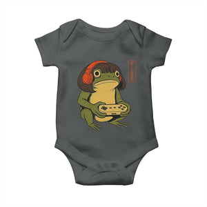 Funny Frog Bob Haircut Gamer Meme Baby Onesie Game Lover TS12 Dark Heather Print Your Wear