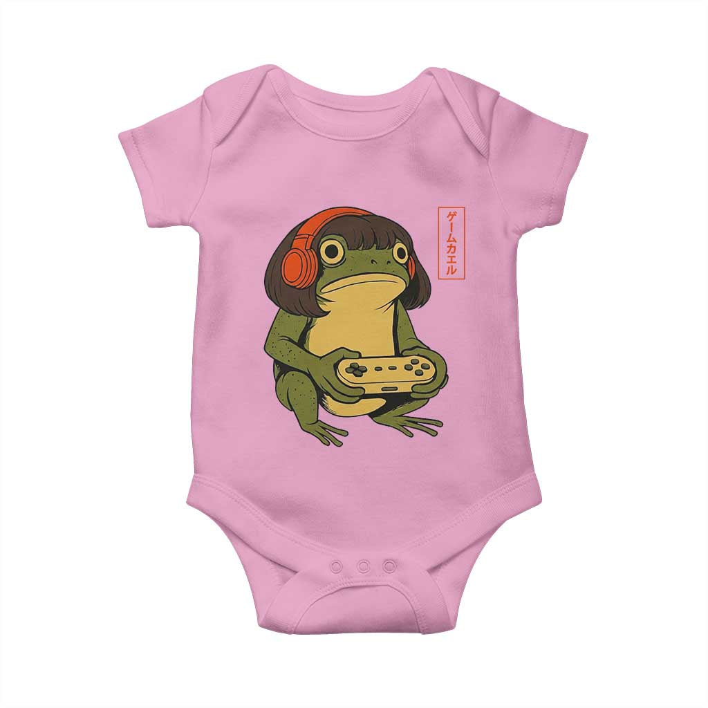 Funny Frog Bob Haircut Gamer Meme Baby Onesie Game Lover TS12 Light Pink Print Your Wear