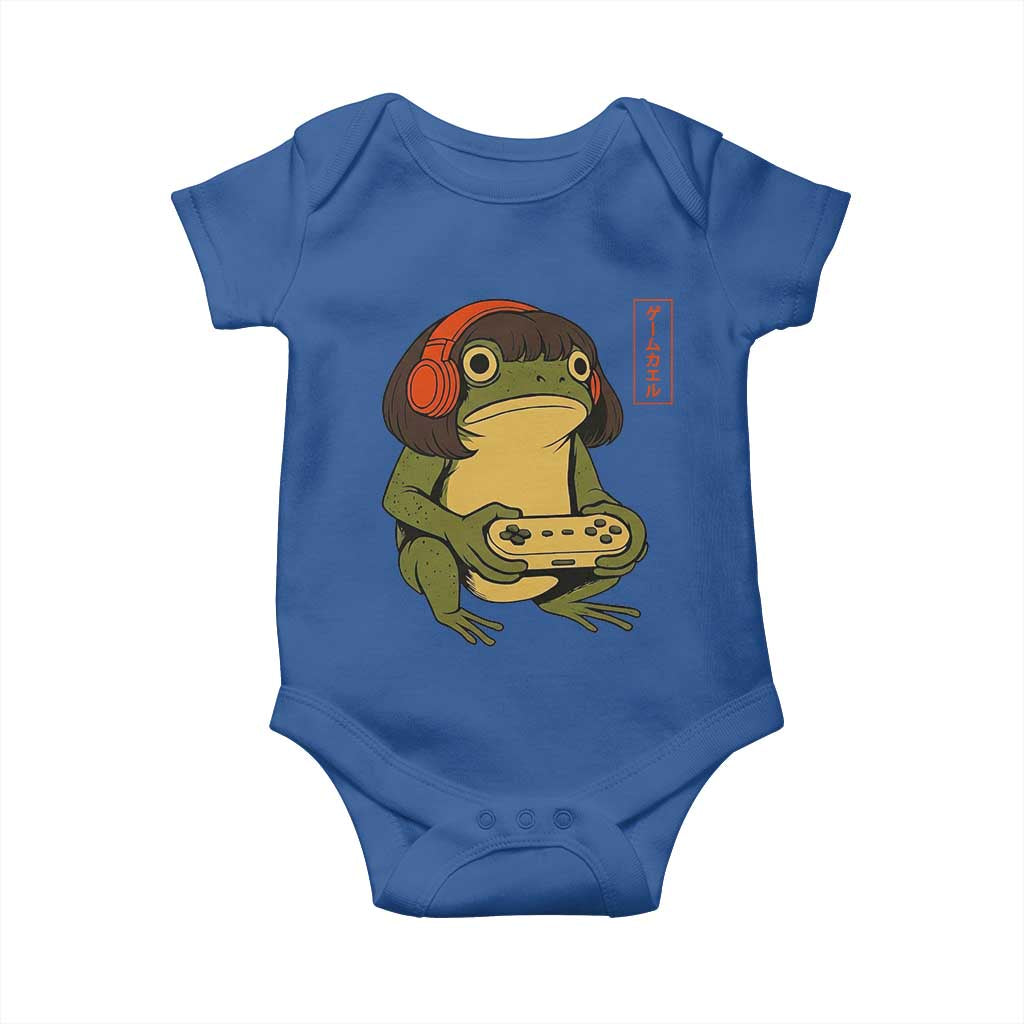 Funny Frog Bob Haircut Gamer Meme Baby Onesie Game Lover TS12 Royal Blue Print Your Wear
