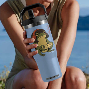 Funny Frog Bob Haircut Gamer Meme Flip Straw Tumbler Game Lover TS12 One Size: 30 oz Light Blue Print Your Wear