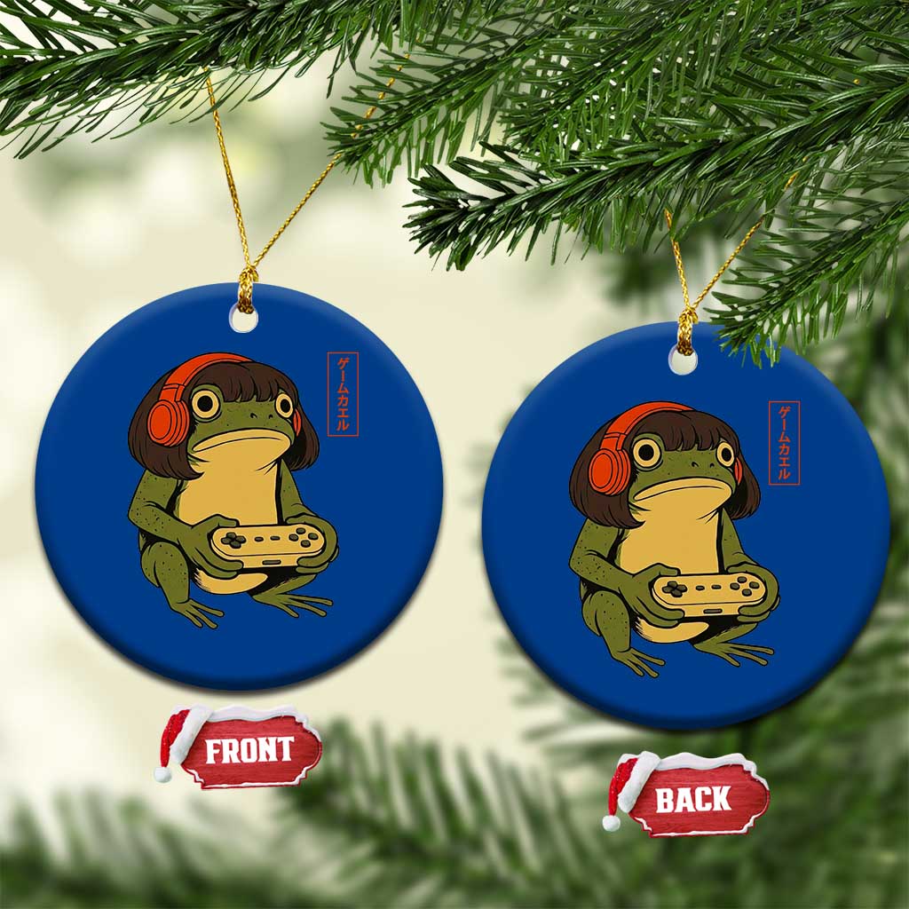 Funny Frog Bob Haircut Gamer Meme Ceramic Ornament Game Lover TS12 1pc Blue Print Your Wear