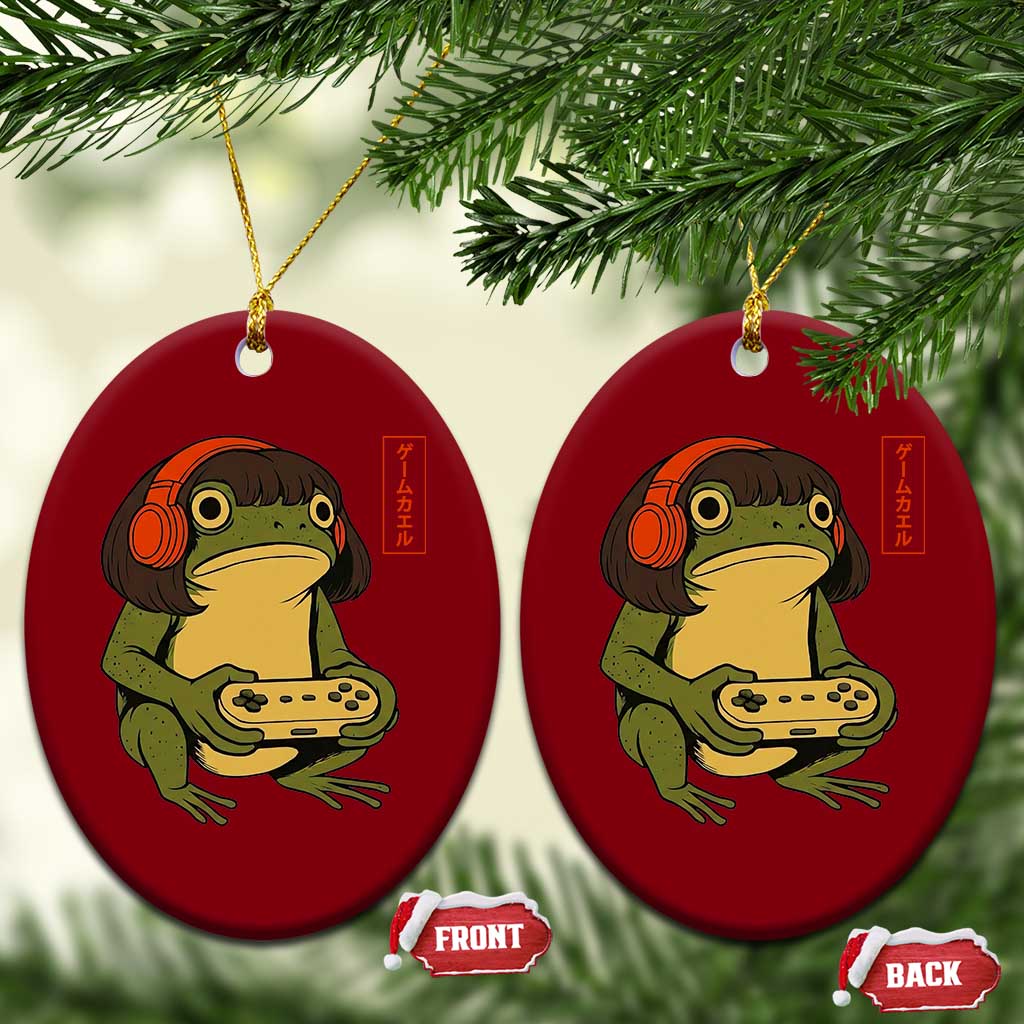 Funny Frog Bob Haircut Gamer Meme Ceramic Ornament Game Lover TS12 Print Your Wear