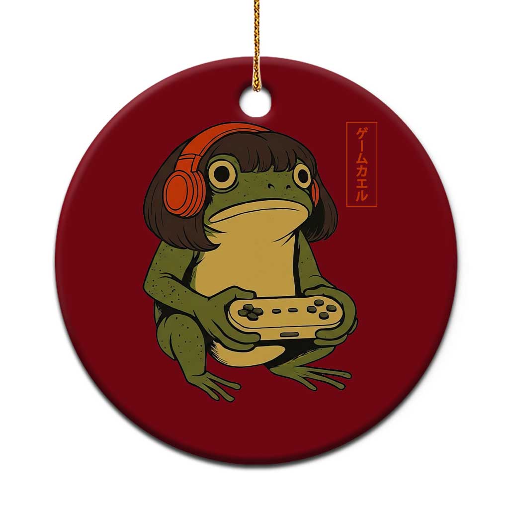 Funny Frog Bob Haircut Gamer Meme Ceramic Ornament Game Lover TS12 1pc Red Print Your Wear
