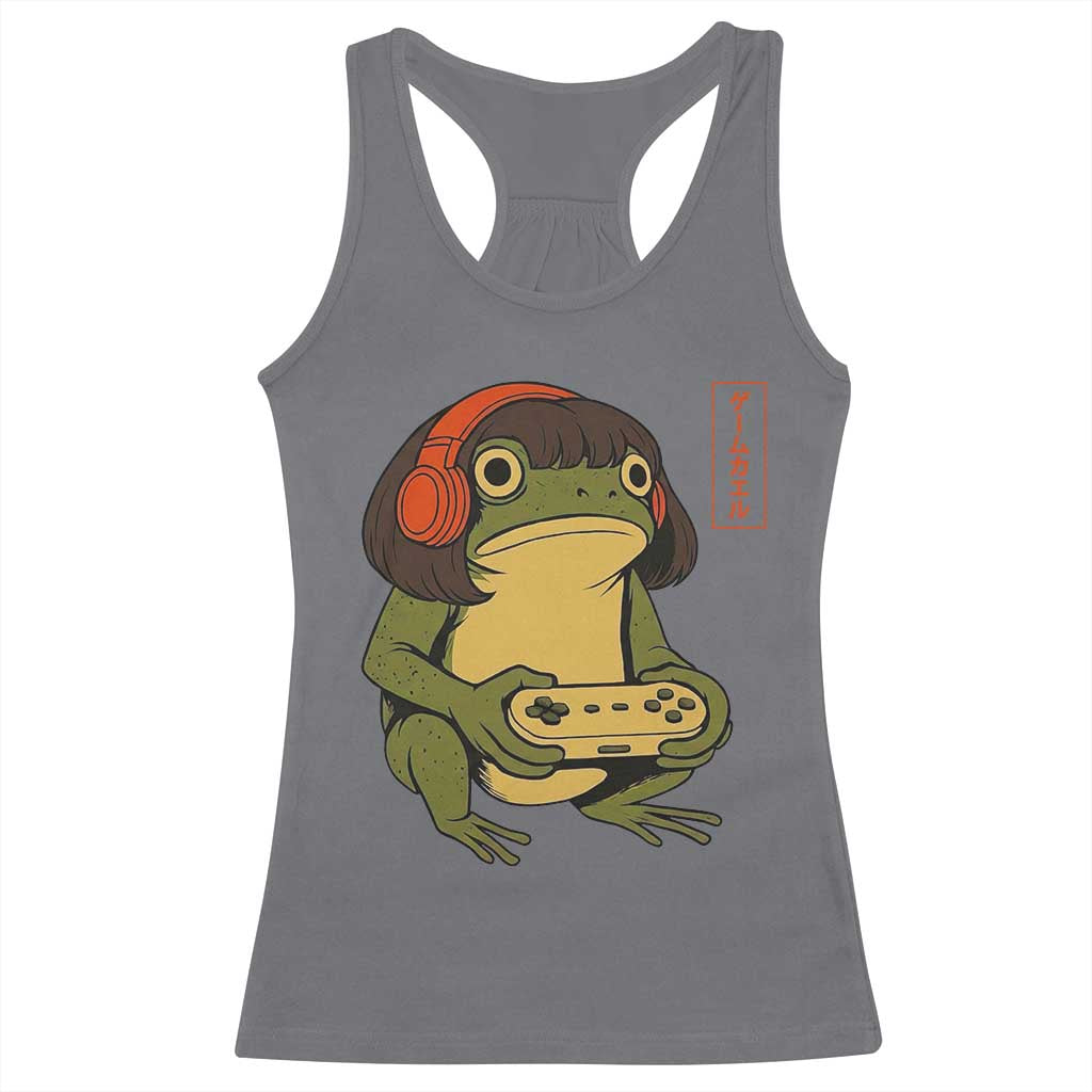 Funny Frog Bob Haircut Gamer Meme Racerback Tank Top Game Lover TS12 Charcoal Print Your Wear