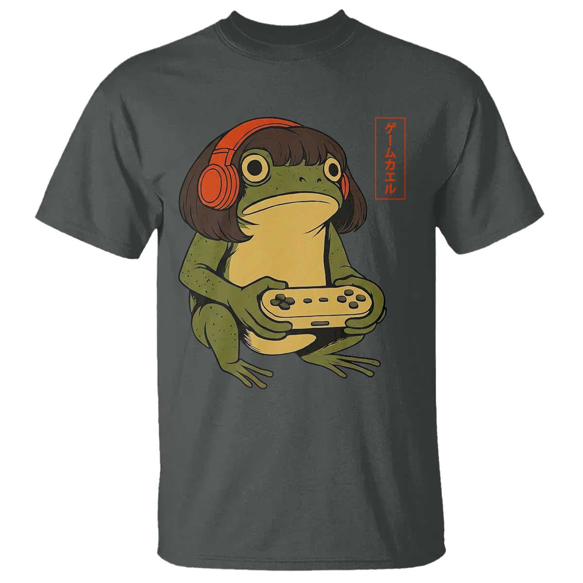 Funny Frog Bob Haircut Gamer Meme T Shirt Game Lover TS12 Dark Heather Print Your Wear
