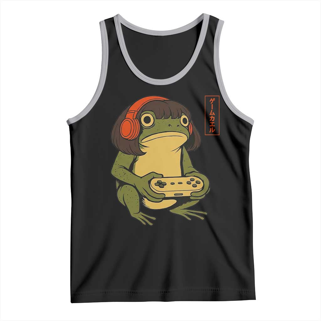 Funny Frog Bob Haircut Gamer Meme Tank Top Game Lover TS12 Black Athletic Heather Print Your Wear