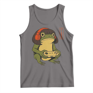 Funny Frog Bob Haircut Gamer Meme Tank Top Game Lover TS12 Deep Heather Print Your Wear
