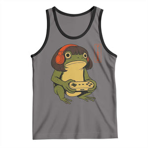 Funny Frog Bob Haircut Gamer Meme Tank Top Game Lover TS12 Deep Heather Black Print Your Wear