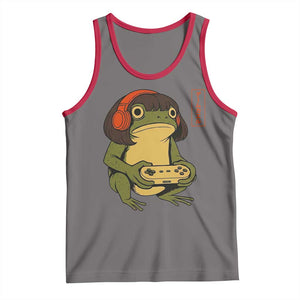 Funny Frog Bob Haircut Gamer Meme Tank Top Game Lover TS12 Deep Heather Red Print Your Wear