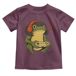 Funny Frog Bob Haircut Gamer Meme Toddler T Shirt Game Lover TS12 Maroon Print Your Wear