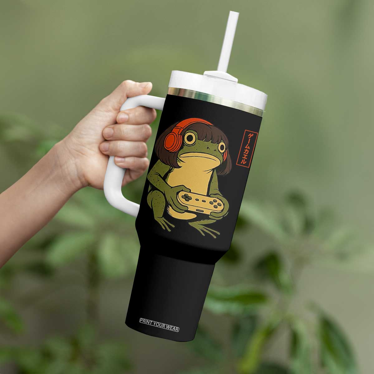 Funny Frog Bob Haircut Gamer Meme Tumbler With Handle Game Lover TS12 Print Your Wear