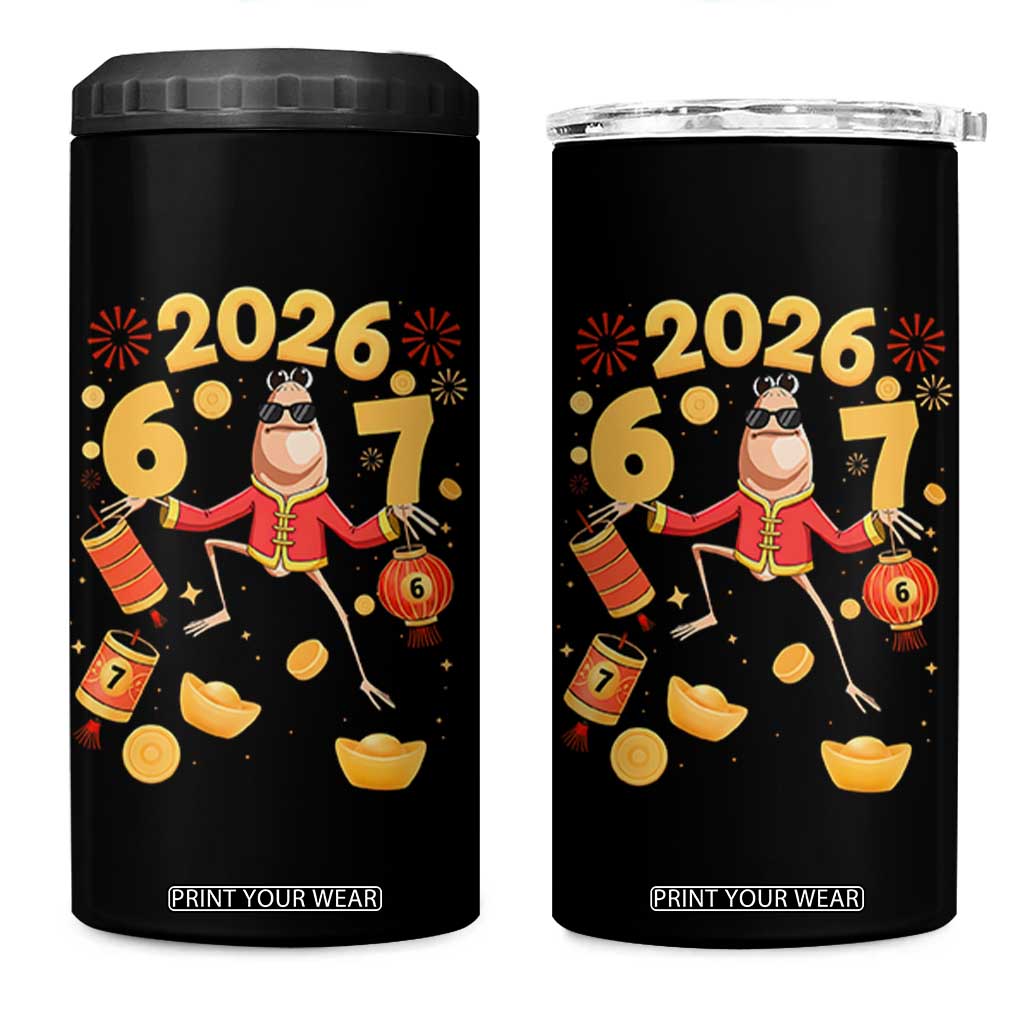 Funny Marcus The Worm Six Seven Meme 4 in 1 Can Cooler Tumbler Lunar New Year 2026 Gift TS12 One Size: 16 oz Black Print Your Wear