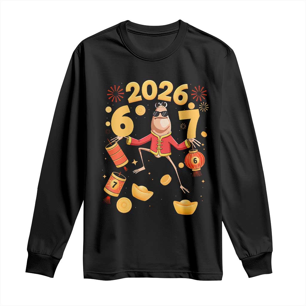 Funny Marcus The Worm Six Seven Meme Long Sleeve Shirt Lunar New Year 2026 Gift TS12 Black Print Your Wear
