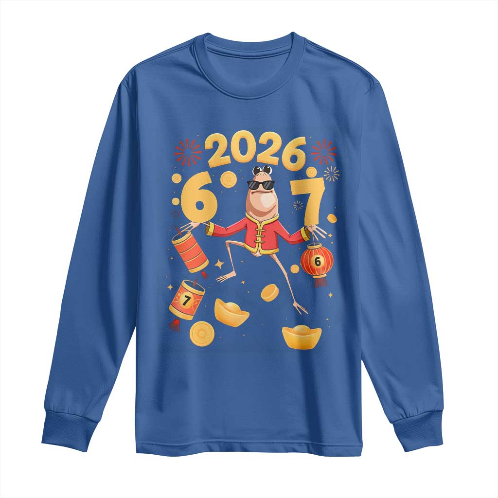 Funny Marcus The Worm Six Seven Meme Long Sleeve Shirt Lunar New Year 2026 Gift TS12 Royal Blue Print Your Wear