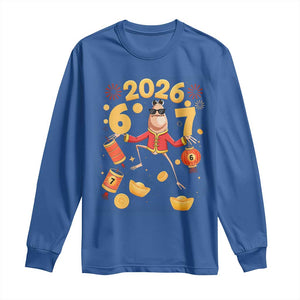 Funny Marcus The Worm Six Seven Meme Long Sleeve Shirt Lunar New Year 2026 Gift TS12 Royal Blue Print Your Wear
