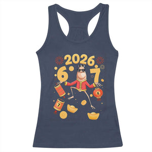 Funny Marcus The Worm Six Seven Meme Racerback Tank Top Lunar New Year 2026 Gift TS12 Navy Print Your Wear
