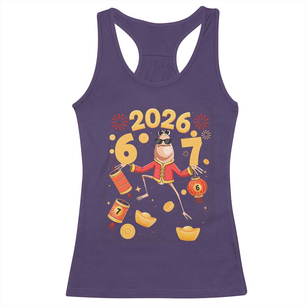Funny Marcus The Worm Six Seven Meme Racerback Tank Top Lunar New Year 2026 Gift TS12 Purple Print Your Wear