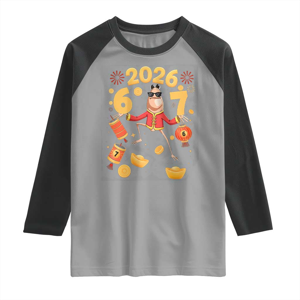 Funny Marcus The Worm Six Seven Meme Raglan Shirt Lunar New Year 2026 Gift TS12 Sport Gray Black Print Your Wear