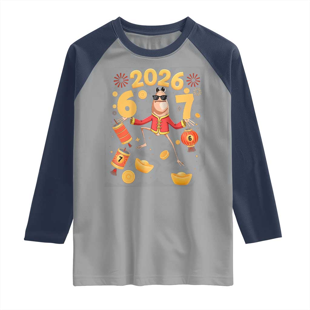 Funny Marcus The Worm Six Seven Meme Raglan Shirt Lunar New Year 2026 Gift TS12 Sport Gray Navy Print Your Wear