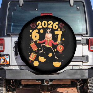 Funny Marcus The Worm Six Seven Meme Spare Tire Cover Lunar New Year 2026 Gift TS12 No hole Black Print Your Wear