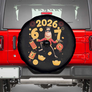 Funny Marcus The Worm Six Seven Meme Spare Tire Cover Lunar New Year 2026 Gift TS12 Black Print Your Wear