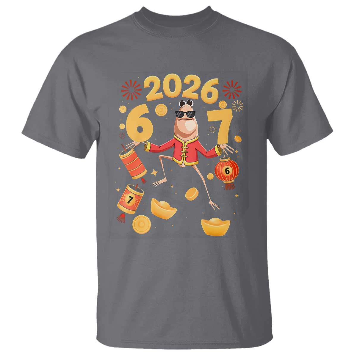 Funny Marcus The Worm Six Seven Meme T Shirt Lunar New Year 2026 Gift TS12 Charcoal Print Your Wear