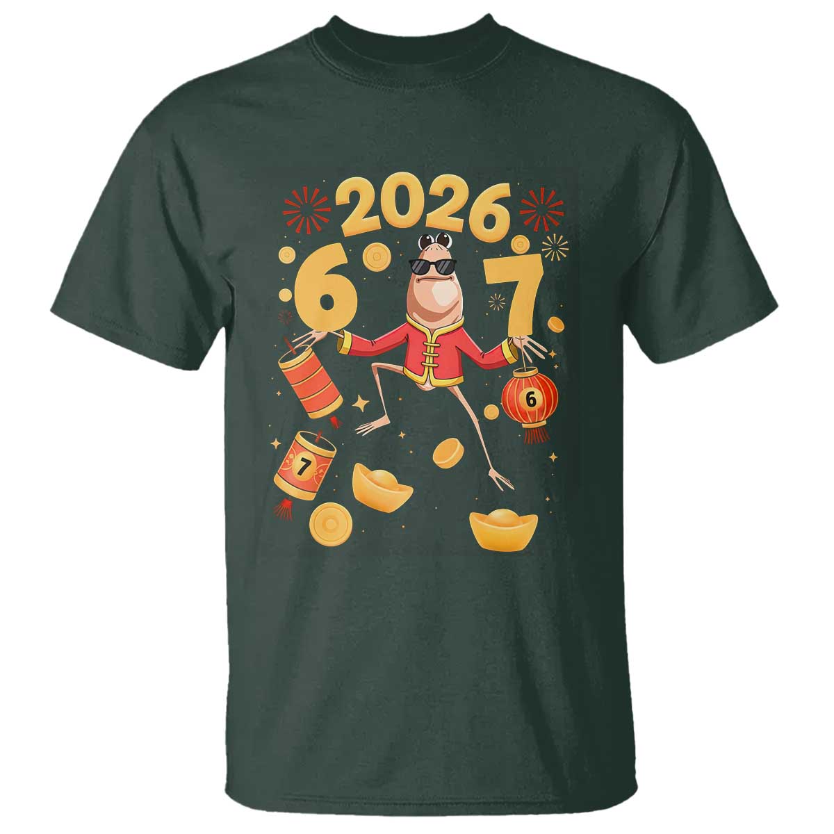 Funny Marcus The Worm Six Seven Meme T Shirt Lunar New Year 2026 Gift TS12 Dark Forest Green Print Your Wear