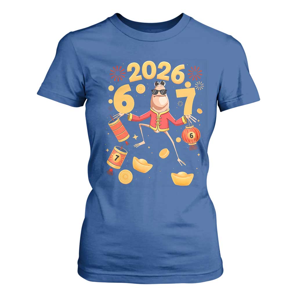 Funny Marcus The Worm Six Seven Meme T Shirt For Women Lunar New Year 2026 Gift TS12 Royal Blue Print Your Wear