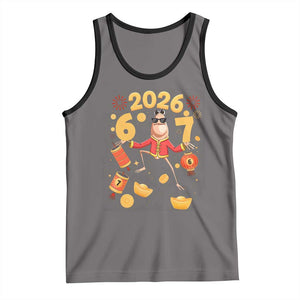 Funny Marcus The Worm Six Seven Meme Tank Top Lunar New Year 2026 Gift TS12 Deep Heather Black Print Your Wear