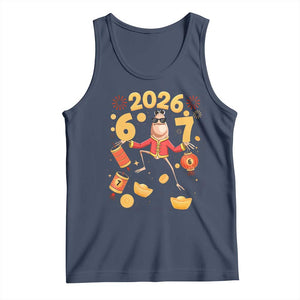 Funny Marcus The Worm Six Seven Meme Tank Top Lunar New Year 2026 Gift TS12 Navy Print Your Wear