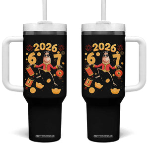 Funny Marcus The Worm Six Seven Meme Tumbler With Handle Lunar New Year 2026 Gift TS12 One Size: 40 oz Black Print Your Wear