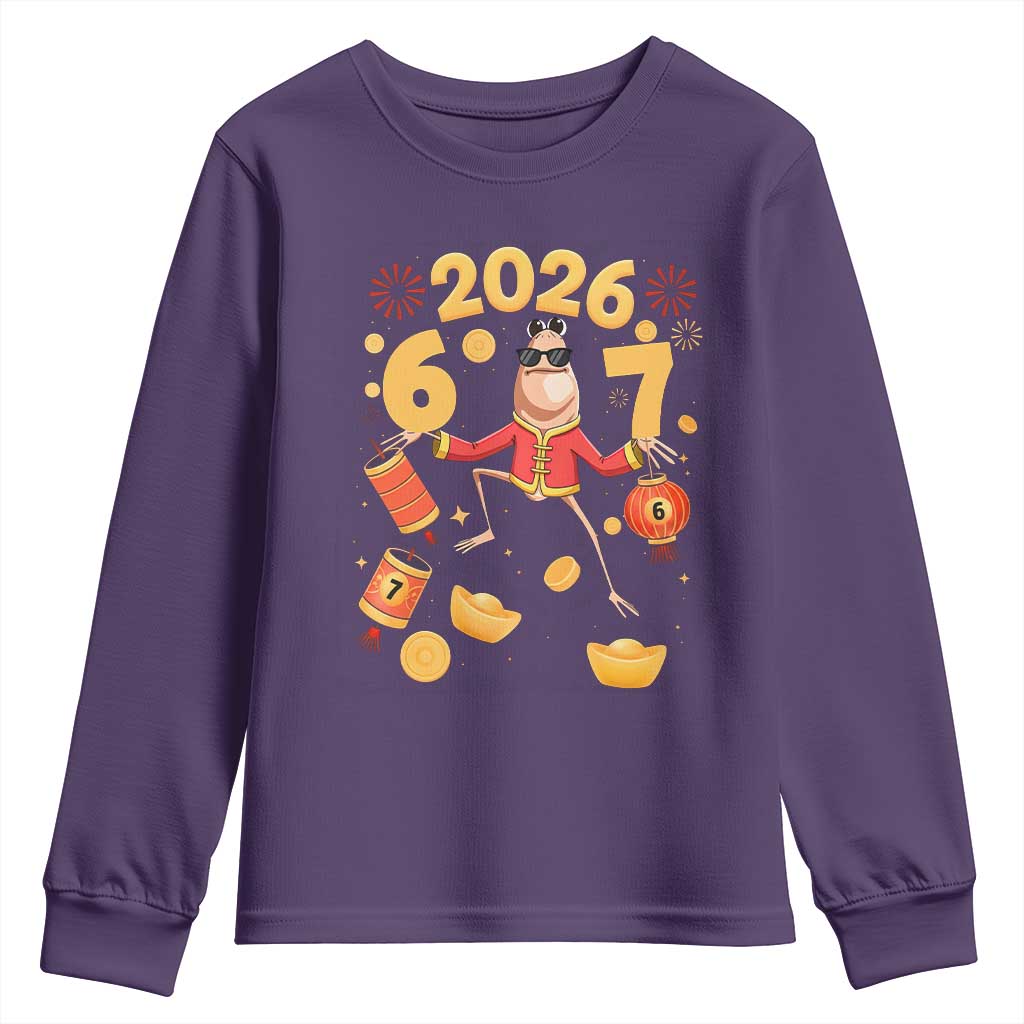 Funny Marcus The Worm Six Seven Meme Youth Sweatshirt Lunar New Year 2026 Gift TS12 Purple Print Your Wear