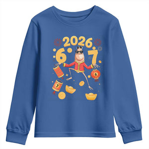 Funny Marcus The Worm Six Seven Meme Youth Sweatshirt Lunar New Year 2026 Gift TS12 Royal Blue Print Your Wear