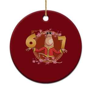 Funny Marcus The Worm Six Seven Lunar New Year Meme Ceramic Ornament TS12 1pc Red Print Your Wear