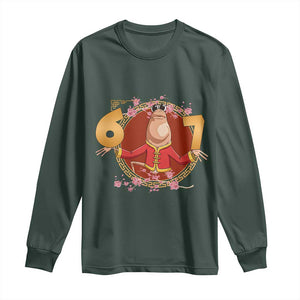 Funny Marcus The Worm Six Seven Lunar New Year Meme Long Sleeve Shirt TS12 Dark Forest Green Print Your Wear