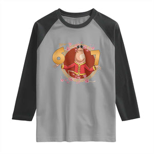 Funny Marcus The Worm Six Seven Lunar New Year Meme Raglan Shirt TS12 Sport Gray Black Print Your Wear