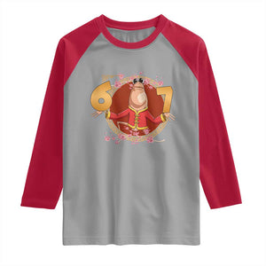 Funny Marcus The Worm Six Seven Lunar New Year Meme Raglan Shirt TS12 Sport Gray Red Print Your Wear