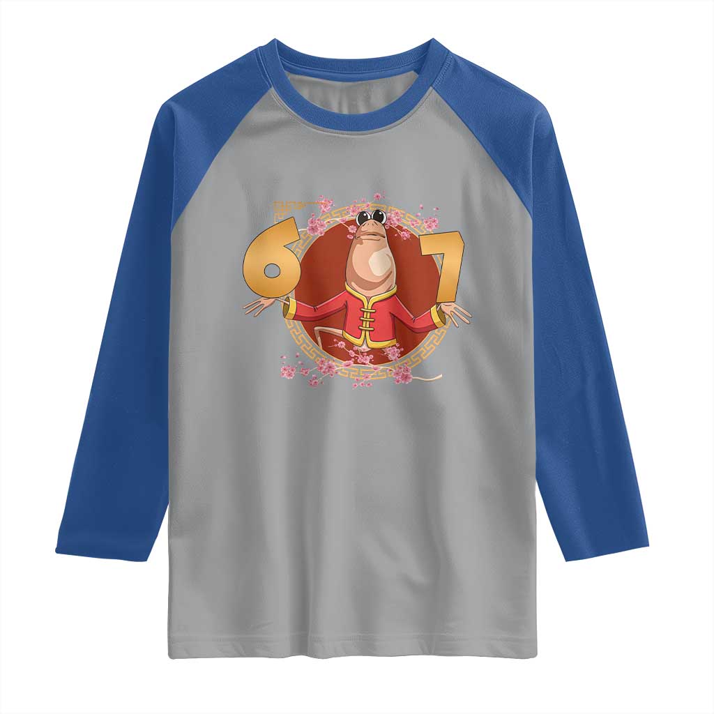 Funny Marcus The Worm Six Seven Lunar New Year Meme Raglan Shirt TS12 Sport Gray Royal Print Your Wear
