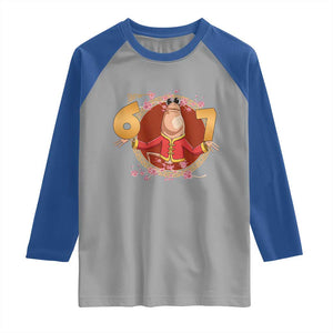 Funny Marcus The Worm Six Seven Lunar New Year Meme Raglan Shirt TS12 Sport Gray Royal Print Your Wear