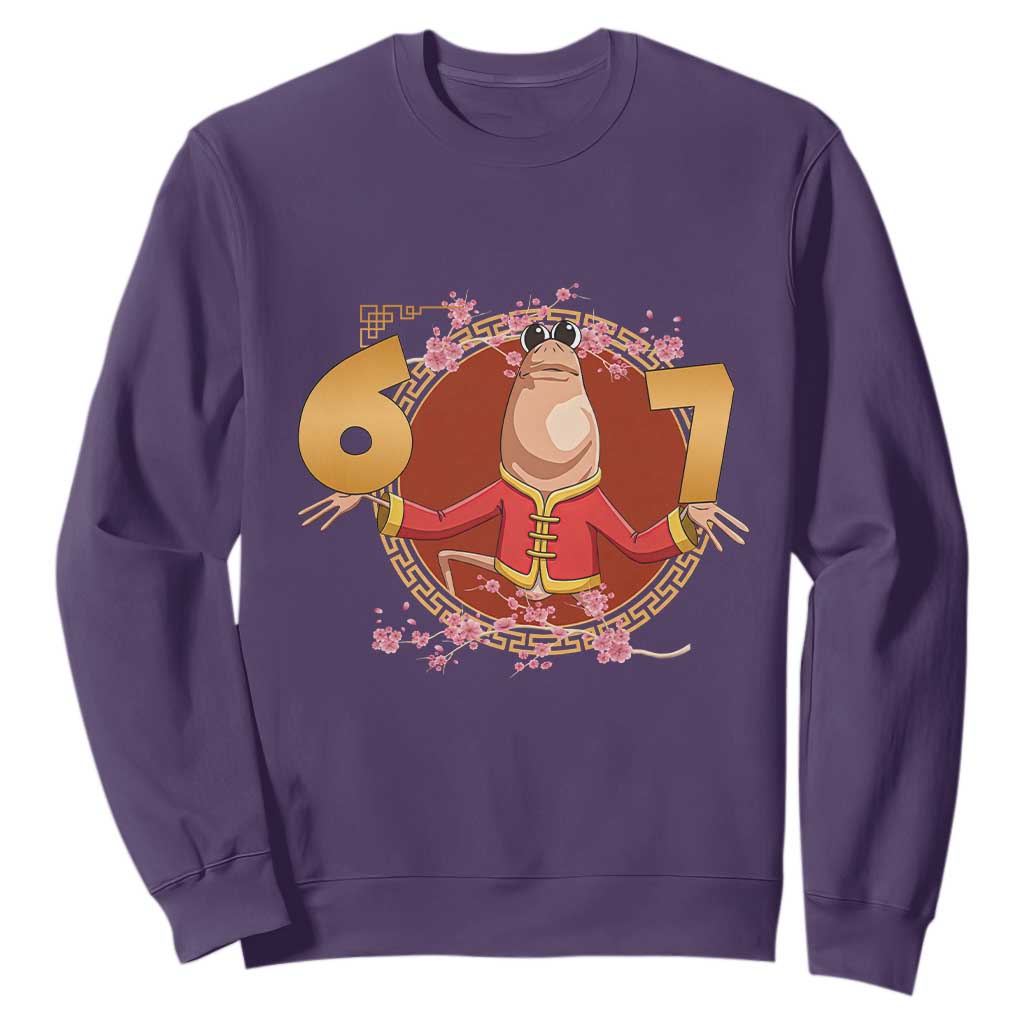 Funny Marcus The Worm Six Seven Lunar New Year Meme Sweatshirt TS12 Purple Print Your Wear