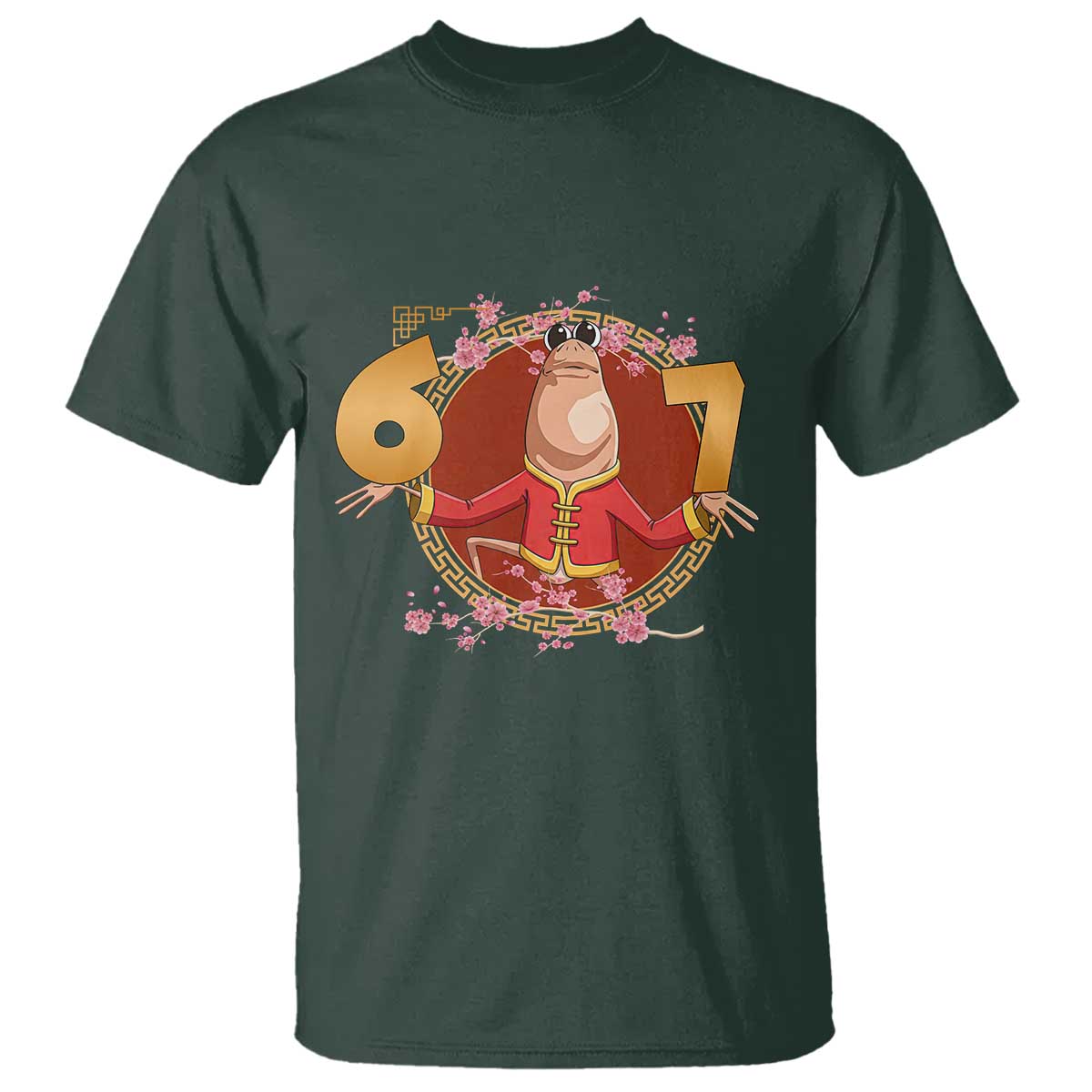 Funny Marcus The Worm Six Seven Lunar New Year Meme T Shirt TS12 Dark Forest Green Print Your Wear