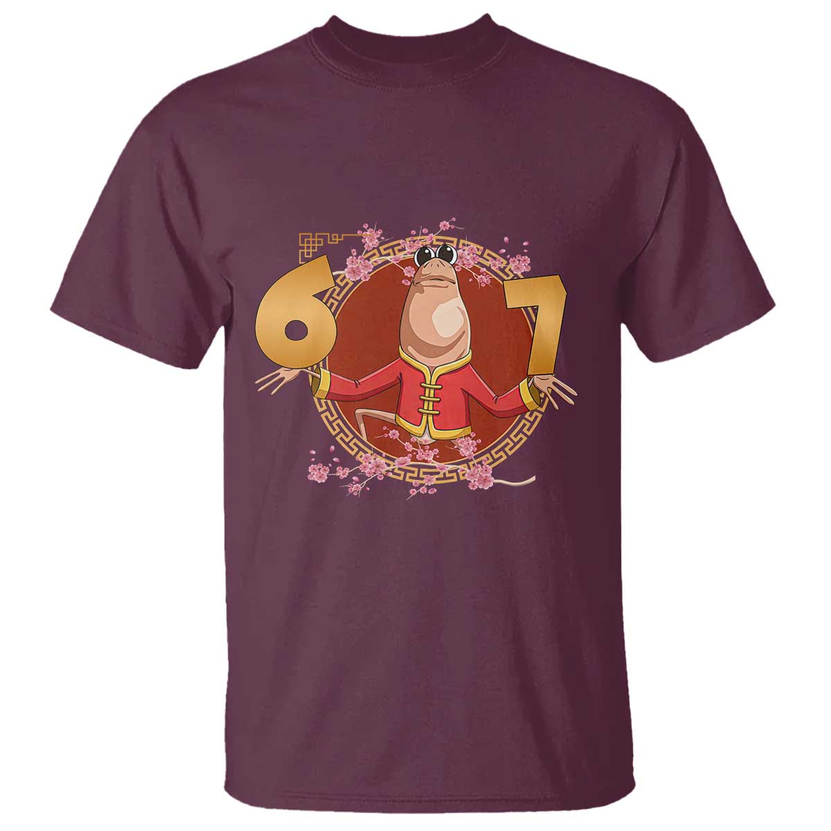 Funny Marcus The Worm Six Seven Lunar New Year Meme T Shirt TS12 Maroon Print Your Wear