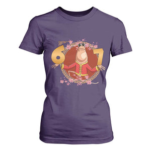 Funny Marcus The Worm Six Seven Lunar New Year Meme T Shirt For Women TS12 Purple Print Your Wear