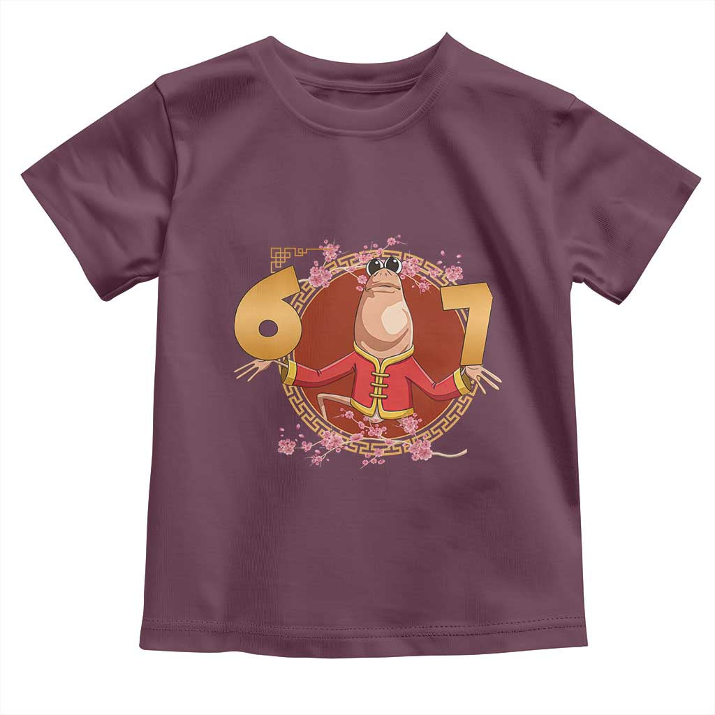 Funny Marcus The Worm Six Seven Lunar New Year Meme Toddler T Shirt TS12 Maroon Print Your Wear
