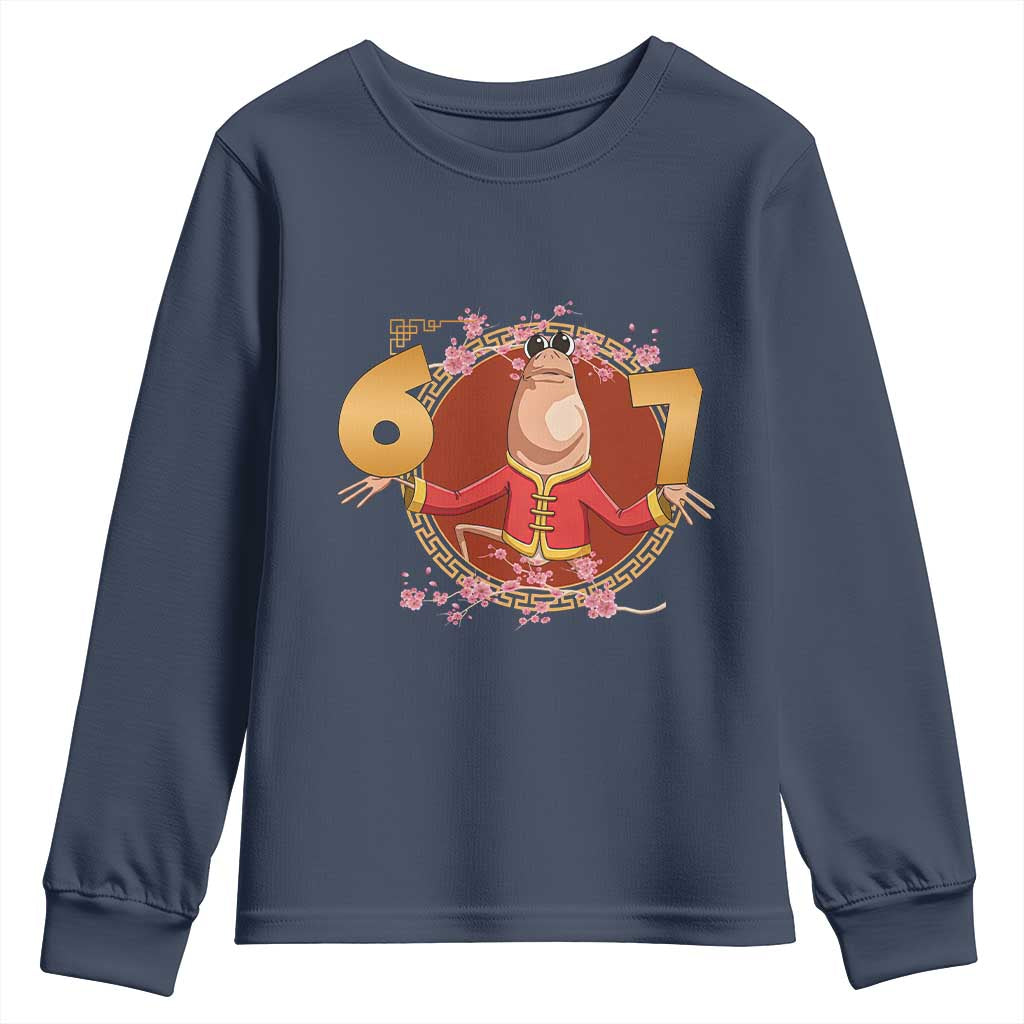 Funny Marcus The Worm Six Seven Lunar New Year Meme Youth Sweatshirt TS12 Navy Print Your Wear