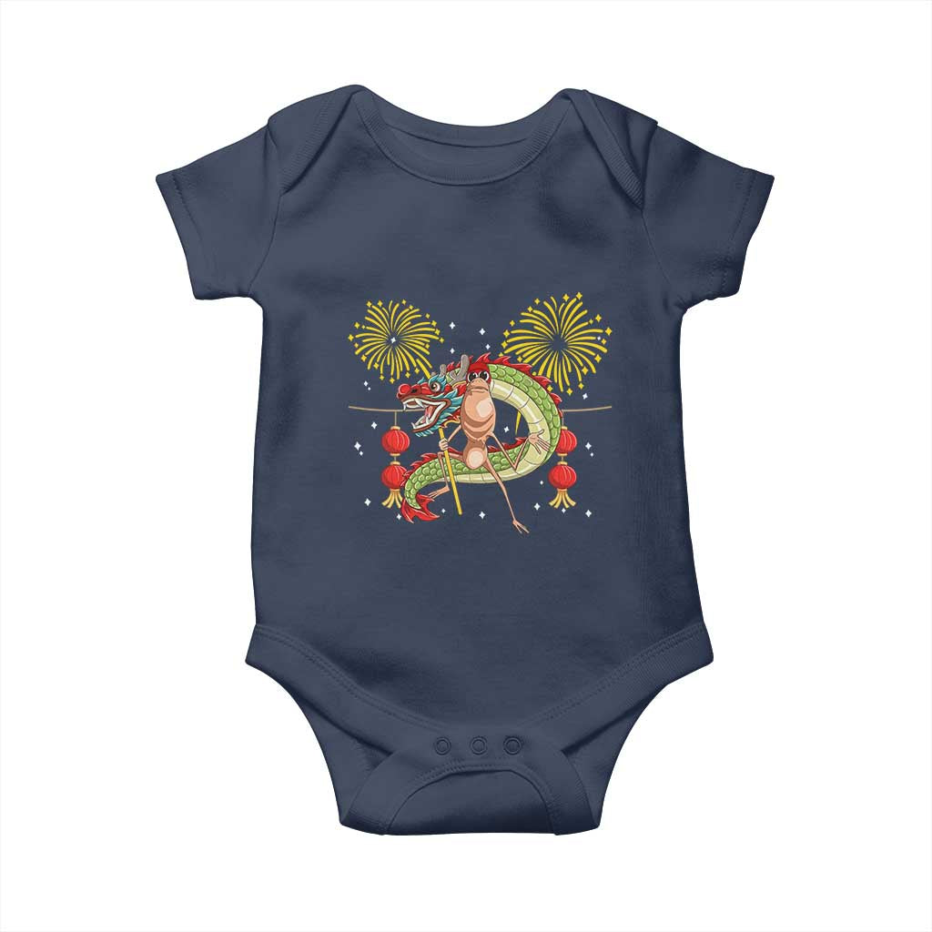 Funny Marcus The Worm Meme Baby Onesie Viral Lunar New Year TS12 Navy Print Your Wear