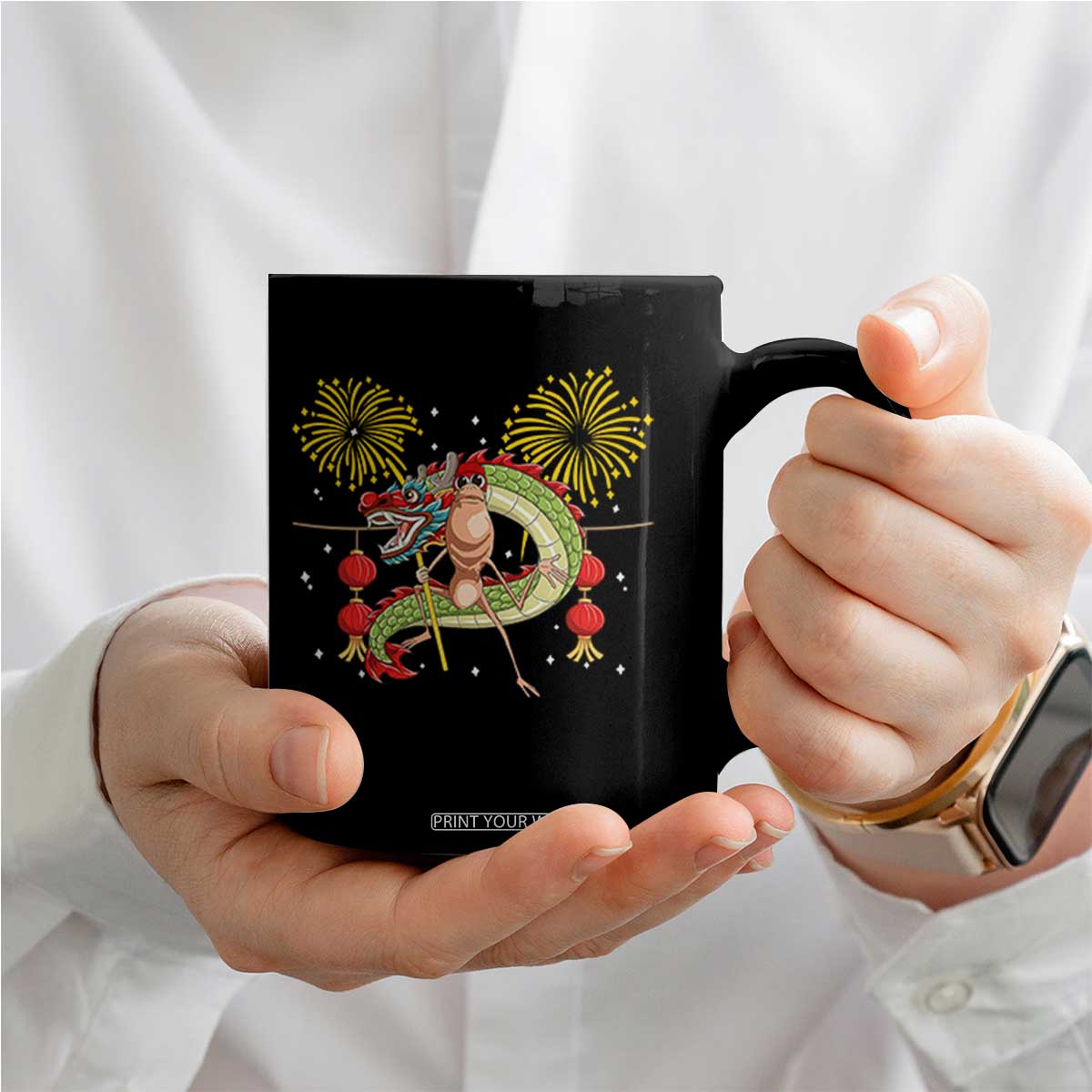 Funny Marcus The Worm Meme Coffee Mug Viral Lunar New Year TS12 Print Your Wear