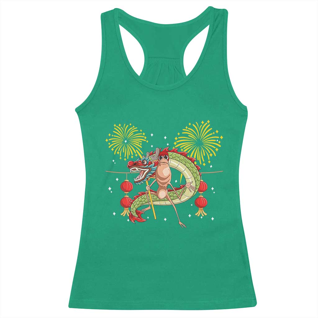 Funny Marcus The Worm Meme Racerback Tank Top Viral Lunar New Year TS12 Irish Green Print Your Wear