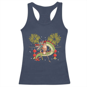 Funny Marcus The Worm Meme Racerback Tank Top Viral Lunar New Year TS12 Navy Print Your Wear