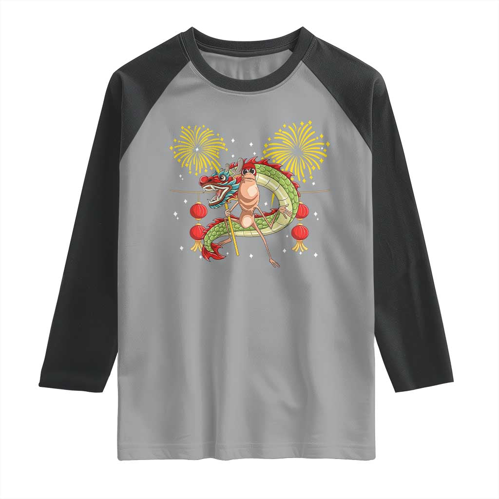 Funny Marcus The Worm Meme Raglan Shirt Viral Lunar New Year TS12 Sport Gray Black Print Your Wear